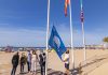 Up The Flagpole As Benidorm's Beaches On The Costa Blanca In Spain Celebrate Their Lofty Status